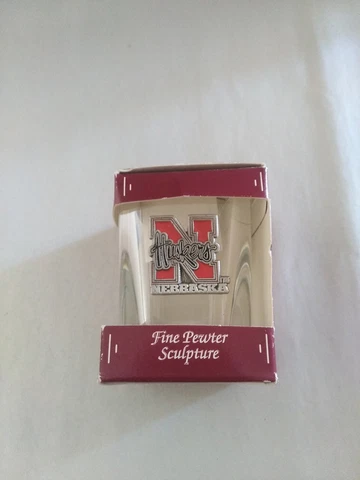 Nebraska Huskers Shot Glass With Pewter Emblem Cover