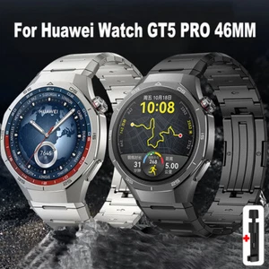 Luxury No Gaps Stainless Steel Strap For Huawei Watch GT5Pro 46MM Metal Bracelet - Zdjęcie 1 z 13