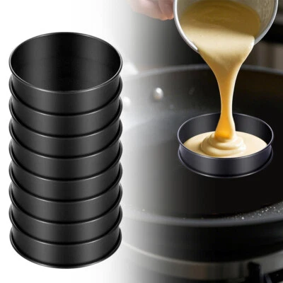 8x Stainless Steel Non-Stick Crumpet Rings 4Inch English Muffin Rings for Baking - Image 1 of 4