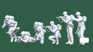 Sześciu brytyjskich żołnierzy podczas II wojny światowej pełny zestaw 1/35 żywica nadruk - Zdjęcie 1 z 1