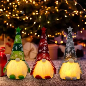 Christmas LED Gnome Plush Ornament Faceless Doll Holiday Home Decorations - Picture 1 of 23