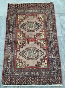 2x3 Vintage Afghan Handmade Bukhara Rug Traditional Oriental Kilim Rug 96x60cm - Picture 1 of 11