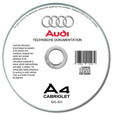 Audi A4 Cabriolet (2003-2009)  manuale officina du cd workshop manual on cd - Immagine 1 di 4