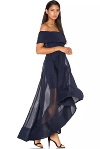 Bronx & Banco Dress AU 8 US 6 Tulip Gown High-Low Navy Off Shoulder Formal - Picture 1 of 11