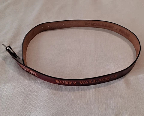 VTG NASCAR RUSTY WALLACE #2 Leather Belt 46 inches long Cover