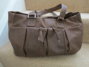 Laura Ashley Mocha Leather Underarm Slouch Boho Bag - Picture 1 of 8