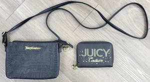 Juicy Couture Clutch Tasche schwarz und Geldbörse Y2K Floral - Bild 1 von 7