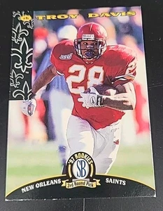 1997 The Score Board Troy Davis #10 Rookie New Orleans Saints Football Karte - Bild 1 von 2
