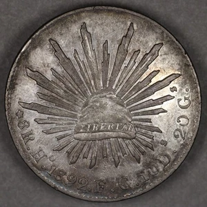 1892 Ho FG Mexico Silver 8 Reales - Picture 1 of 2