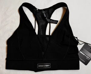 Savage X Fenty Sport schwarz Netz Träger Racerback Sport BH Small neu mit Etikett Rihanna - Bild 1 von 8