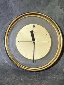 Vintage Marcel Acrylic MCM Round Wall Clock Gold Round Mid Century Modern 10” - Picture 1 of 7
