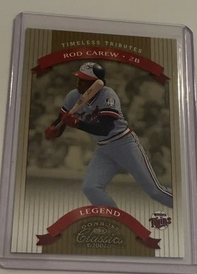 2002 Rod Carew Donruss Classics Legend Timeless Tributes Gold /100 HOF - Изображение 1 из 2