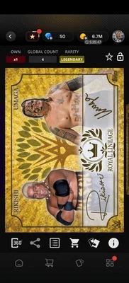 Topps WWE SLAM *DIGITAL* - Culture Gold Champagne Sig - Rikishi & Umaga - Image 1 of 2