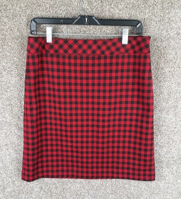 Falda a Cuadros Talbots Buffalo Para Mujer 6 Negra Roja Recta Clásica Preppy Vacaciones Foto 1 de 4