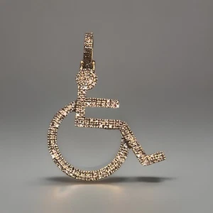 Dije de diamantes para discapacitados de oro amarillo de 10 k 2,6 g - Imagen 1 de 13