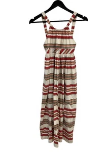 Ralph Lauren Maxi Dress knit Girls 8-10 M Red Beige Striped Sleeveless - Picture 1 of 5