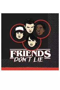 SERVILLETAS STRANGER THINGS Halloween Fiesta Decoraciones AMIGOS NO MIENTEN Mesa Comida - Imagen 1 de 1