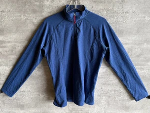 Vintage 1990s Orvis Trout Bum Blue Polyester Blend 1/4 Zip Fleece Sweater Size M - Bild 1 von 5