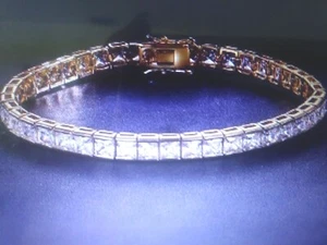PICK PRINCESS CHANNEL LAB CREATED S. DIAMOND TENNIS BRACELET SZ 6.5-7.5 + BONUS - Picture 1 of 1