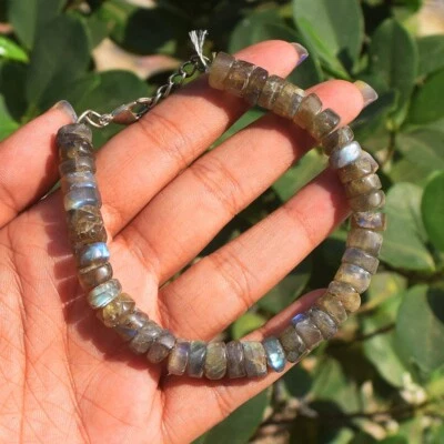 Exclusive Amazing Flash Labradorite Beaded 123 Cts Beautiful Bracelet VK 25 E563 - Image 1 of 2