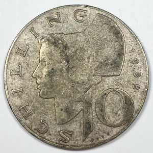 1958 Austria 10 Schilling - Extremely Fine (XF) KM#2882 - 6207 - Picture 1 of 3