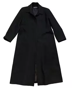 Vintage Herman Kay Mantel Damen Größe 14 langer Mantel Wollmischung schwarz klassische Jacke - Bild 1 von 14