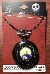 COLLANA STILE OROLOGIO DA TASCA DISNEY L'INCUBO PRIMA DI NATALE JACK & SALLY - Foto 1 di 2