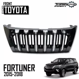 Fits 2015-2018 Toyota Fortuner Front Grille Monster Style Moulding Black Cover - Picture 1 of 9