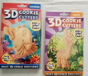 3D Ausstechformen Giraffe und Goldfisch backen einen riesigen Keks nur zum Lachen NEU - Bild 1 von 6