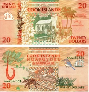 Billete de 20 dólares Islas Cook 1992 UNC P9 - Imagen 1 de 1