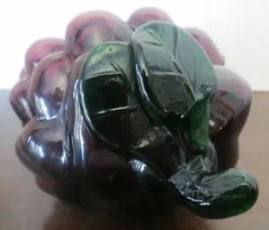 Vintage Murano Style Hand Blown Glass Fruit - Purple Grapes #3 - Picture 1 of 8