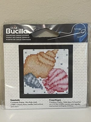 Plaid Bucilla Counted Cross Stitch Seashells 91918G 2011/12 Brand New  - Image 1 of 4