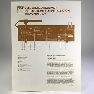 Original NAD LX-5 7020 Stereo Receiver Anleitung für Installation & Betrieb - Bild 1 von 5