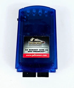 Scheda di memoria Sega Dreamcast Clear Blue Pelican 4X testata e funzionante vintage pulita - Foto 1 di 4