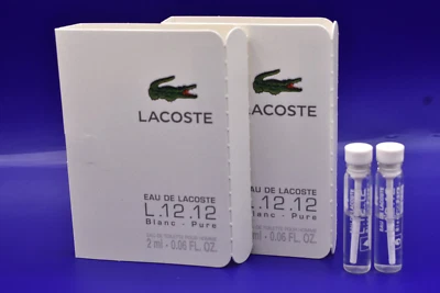 LACOSTE ~ Eau De Lacoste L.12.12 Blanc Para hombres Eau de Toilette 0.06 OZ Lote 2 frascos Foto 1 de 4