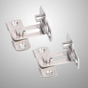 2 PCS Stainless Steel Door Buckle Right Angle Latch Bolt Sliding Lock - Picture 1 of 12