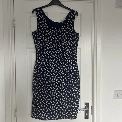 Uttam Boutique dunkelblau Print Etuikleid knielang UK 12 - Bild 1 von 2
