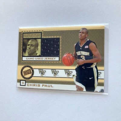 Tarjeta reliquia de novato Chris Paul 2005 Press Pass juego usada Jersey 75/250 #JC/CP Foto 1 de 3