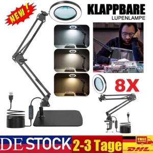 Lupenleuchte 8 Dioptrien 72LED Arbeitsleuchte Lupenlampe Lupe Licht Tischklemme - Bild 1 von 23