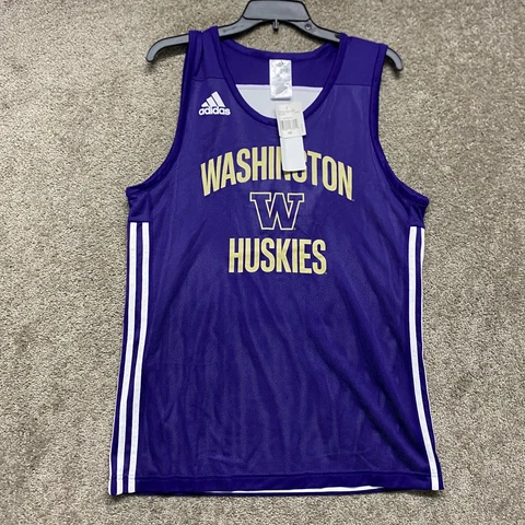 Washington Huskies Jersey Mens Medium Purple Basketball Practice Adidas Cover