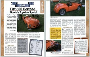 Fiat 600 Bertone - 1940/1950 A Century Of Cars - Hachette Page - Picture 1 of 1