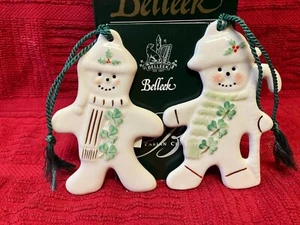 Belleek Weihnachtsschmuck ~ NEU im KARTON ~ AUSVERKAUFT #2980 ~ TINGBROT HERREN / PAAR - Bild 1 von 4