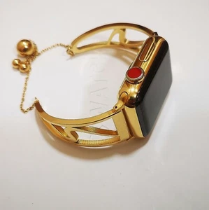 Stainless Steel 38MM Apple Watch Series 3 WIth Gold Bracelet 24k Gold Plated - Picture 1 of 4