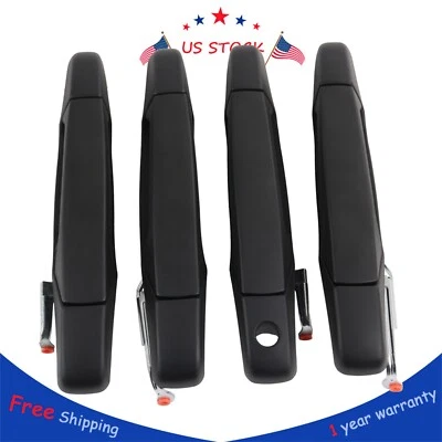 Manija de puerta delantera y trasera negra 4X para Chevy GMC Tahoe Yukon Sierra 2007-2014 Foto 1 de 4