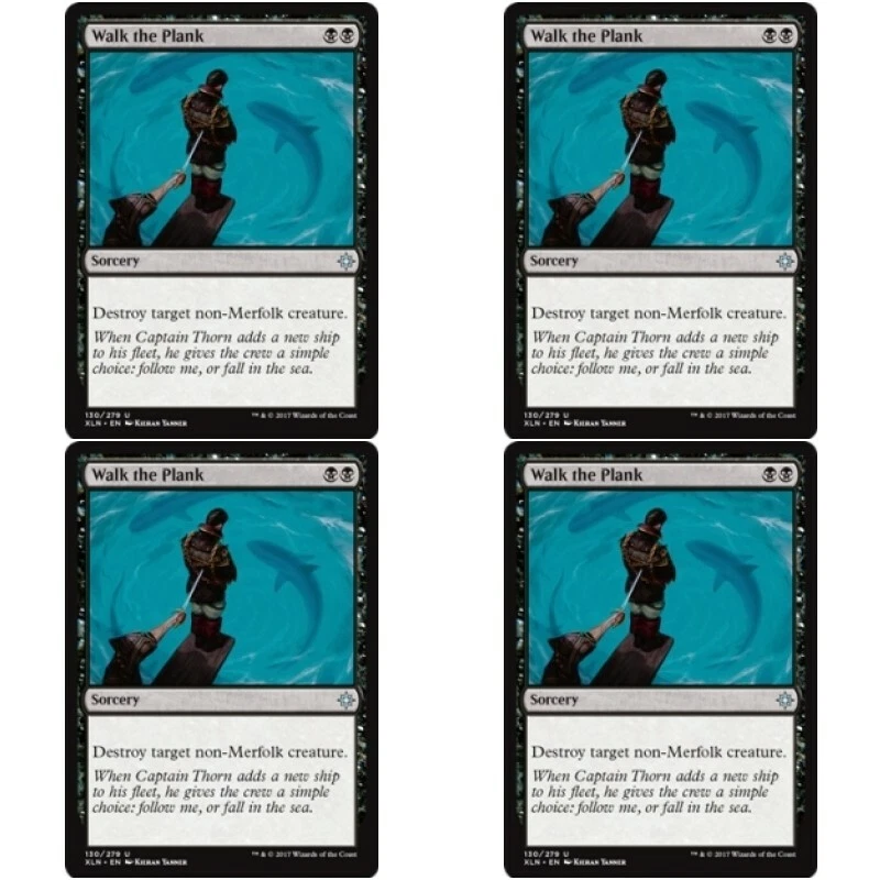 4 x WALK THE PLANK NM Ixalan MTG Black - Sorcery Unc - Image 1 of 1