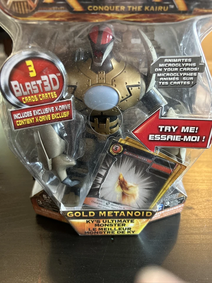 Redakai Action Figure GOLD METANOID Rare Big USA Exclusive X-Drive Card 2011 - Image 1 of 4