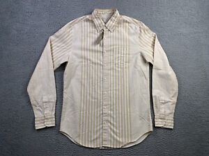 J Crew Shirt Mens Medium Tall Beige Broken In Oxford Classic Fit Organic Cotton