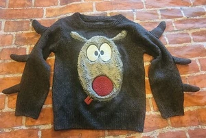 Next Direct Boys Reindeer Sweater Sz 4 Christmas - Picture 1 of 1