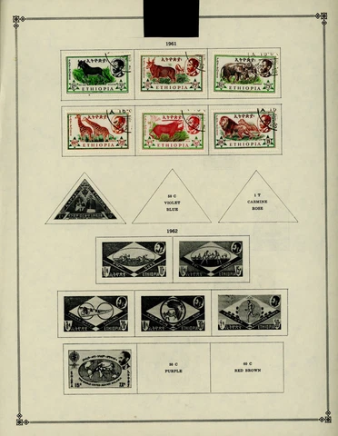 PKStamps - Ethiopia - Collections or Lots on Pages - Actual items - 3 Images Cover