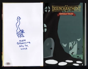MATT GROENING THE SIMPSONS Signed Autograph Book + Hand Drawn Artwork ELFO - PSA - Picture 1 of 4